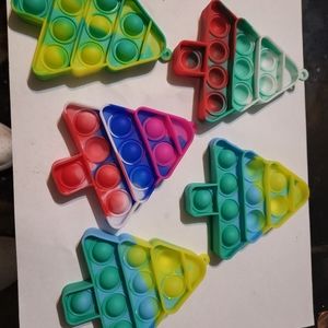 5 pack Christmas tree fidget poppers